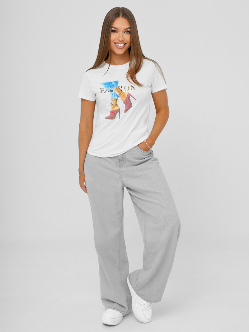 Dámske Tričko Biele OZONEE JS/96T690/1