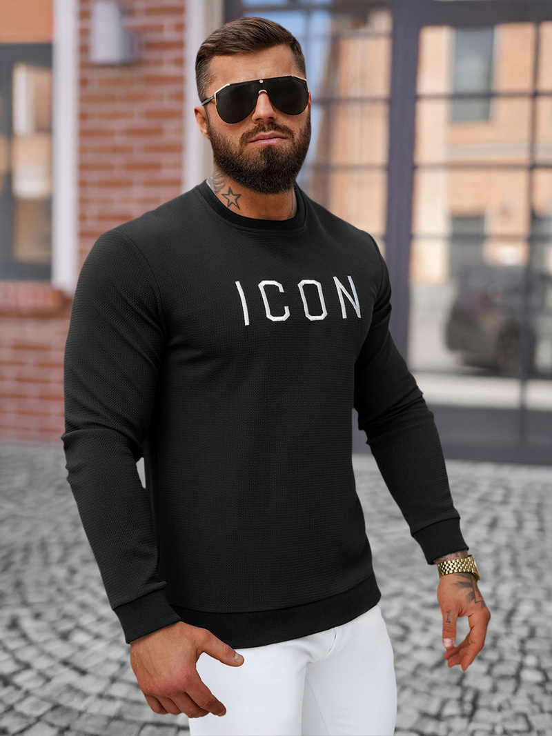 Pánska Mikina Čierna OZONEE O/D7394Z