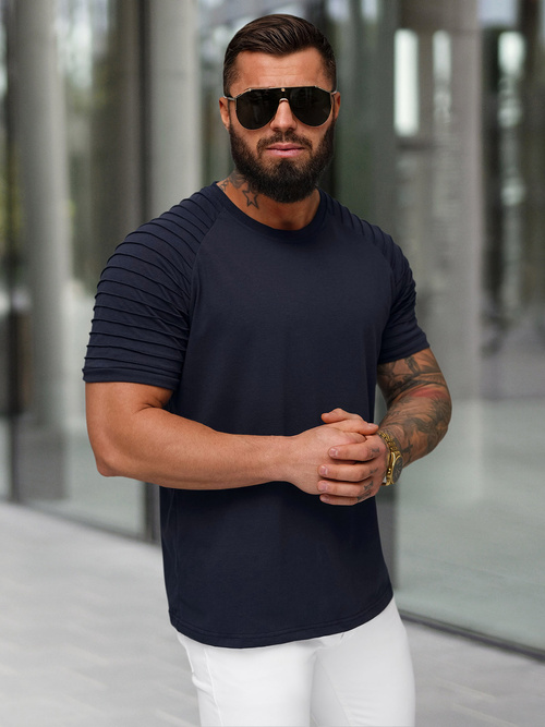 Pánske Tričko Námornícke Modré OZONEE JS/8T88/25Z