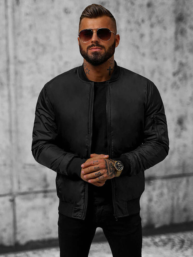 Pánska Bunda Čierna OZONEE JS/AK95Z