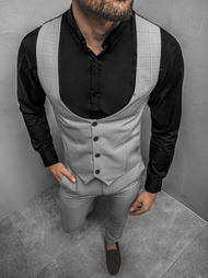 Pánsky komplet - Vesta a chino nohavice, Sivý OZONEE DJ/5553