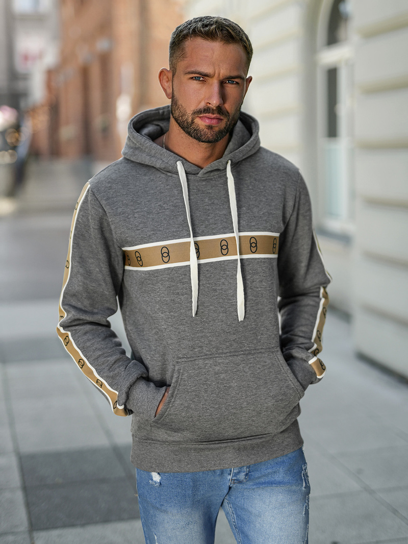 Pánska Mikina Grafitová OZONEE JS/8B1729/5