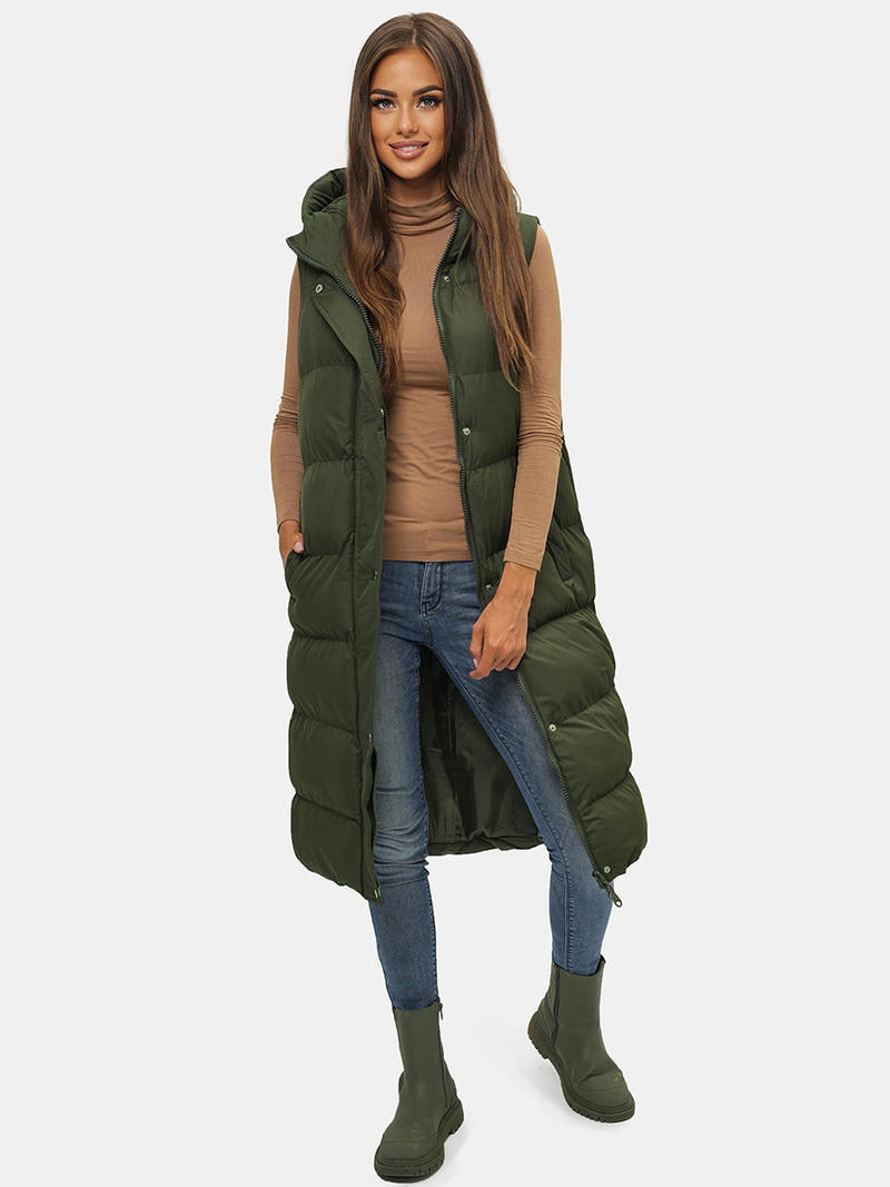 Dámska Vesta Tmavo-Zelená OZONEE JS/M728/136