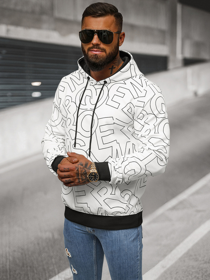 Pánska Mikina Biela OZONEE JS/8B1232/1