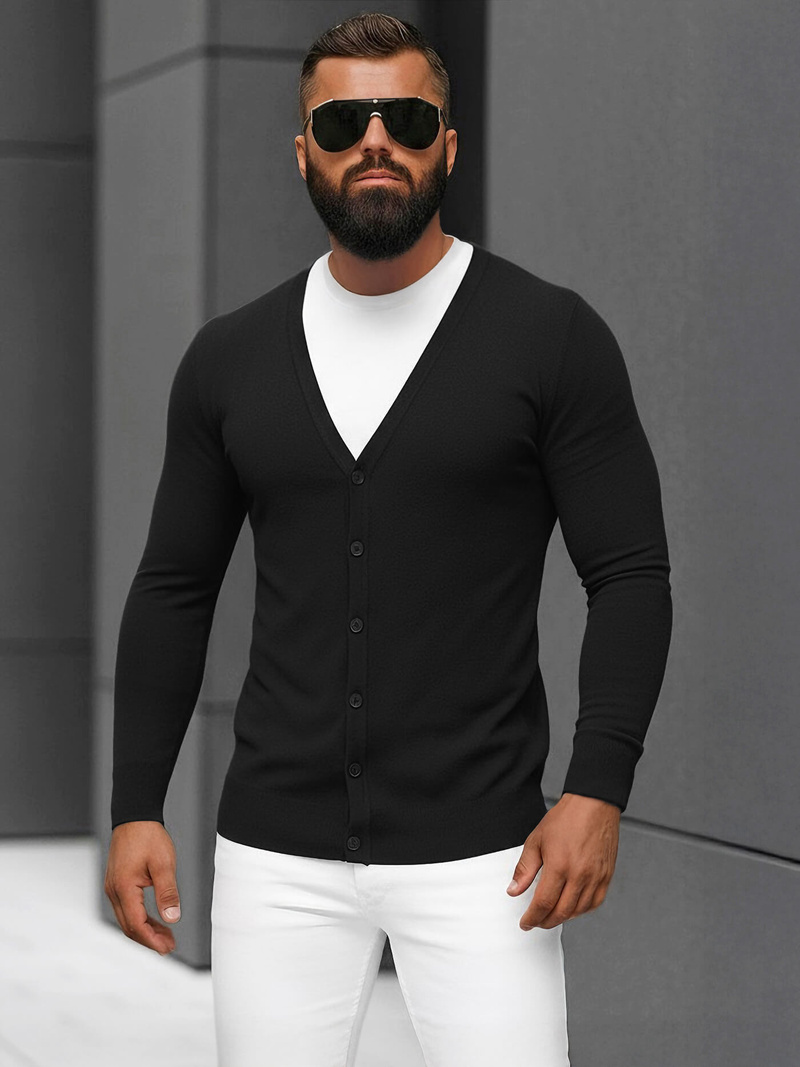 Pánsky Sveter Čierny OZONEE NB/MM6006/4Z