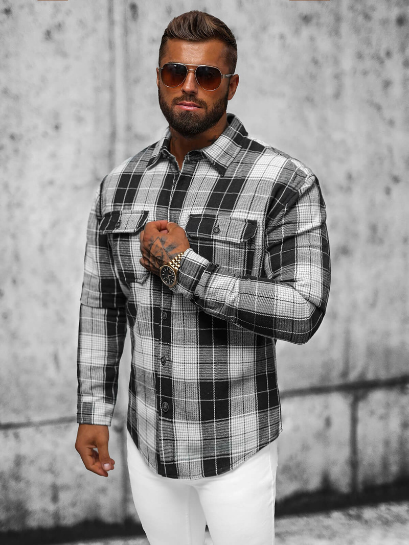 Pánska košeľa čierna OZONEE NB/MC727N