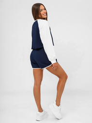 Dámska dvojdielna tepláková súprava námornícke modré-biele OZONEE JS/M58631AB