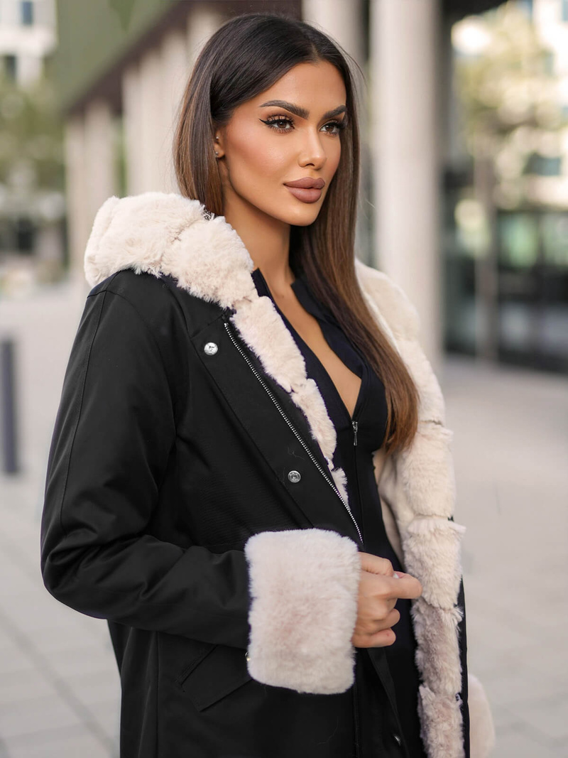 Dámska Zimná Bunda Čierna OZONEE JS/M763/392Z