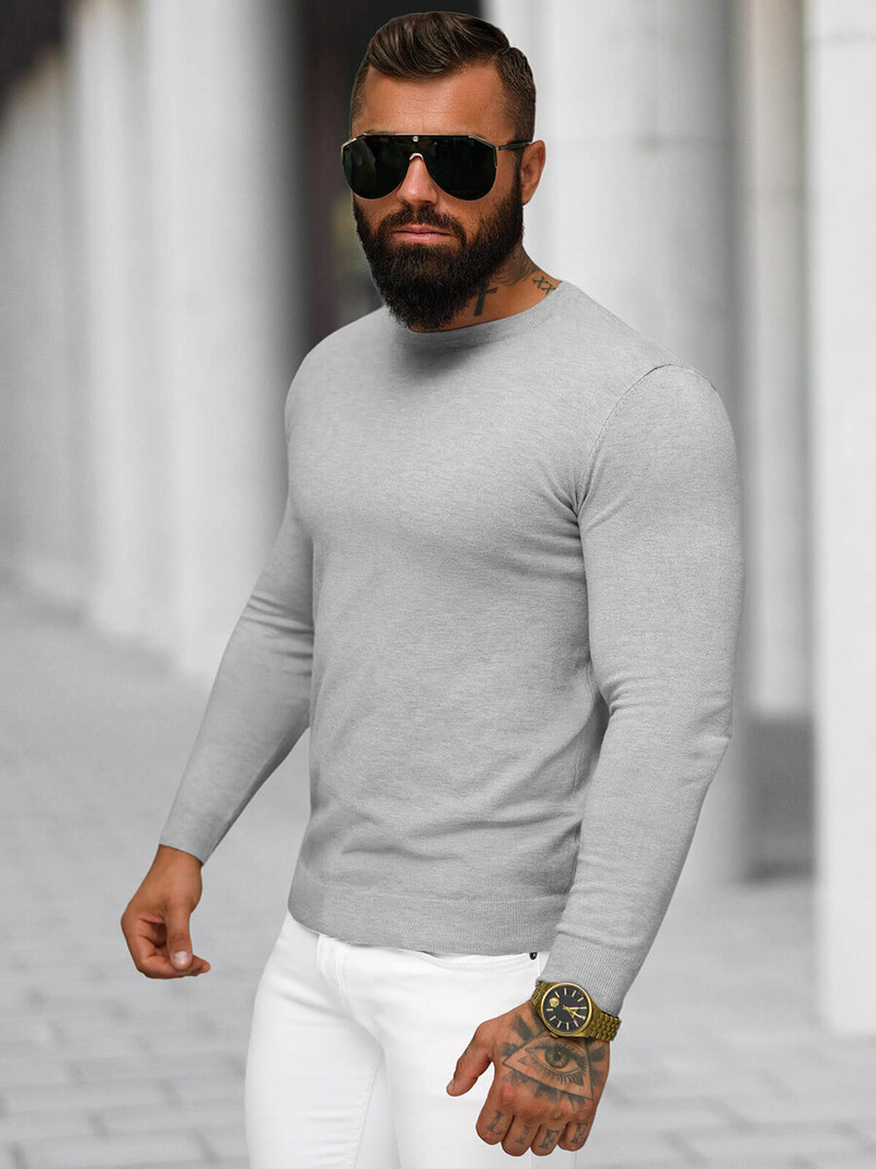 Pánsky Sveter Sivý OZONEE NB/MMB602/2Z