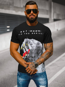 Pánske Tričko Čierne OZONEE O/T127/3Z