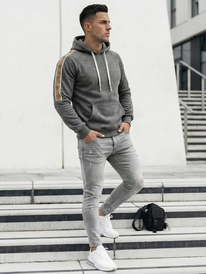 Pánska Mikina Grafitová OZONEE JS/8B1730/5Z