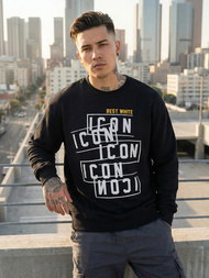 Pánska Mikina Čierna OZONEE JS/8B1763/3Z