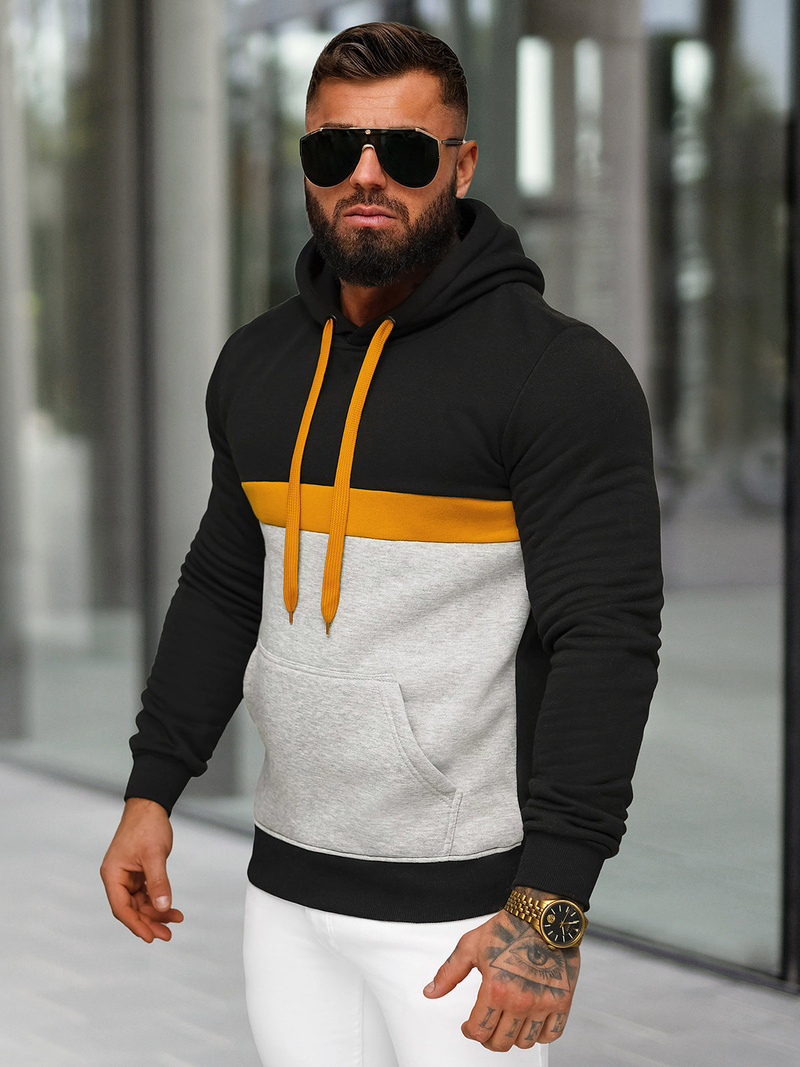 Pánska Mikina Čierna OZONEE JS/8B1319/3