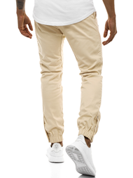 Pánske chino jogger nohavice béžové OZONEE A/0952