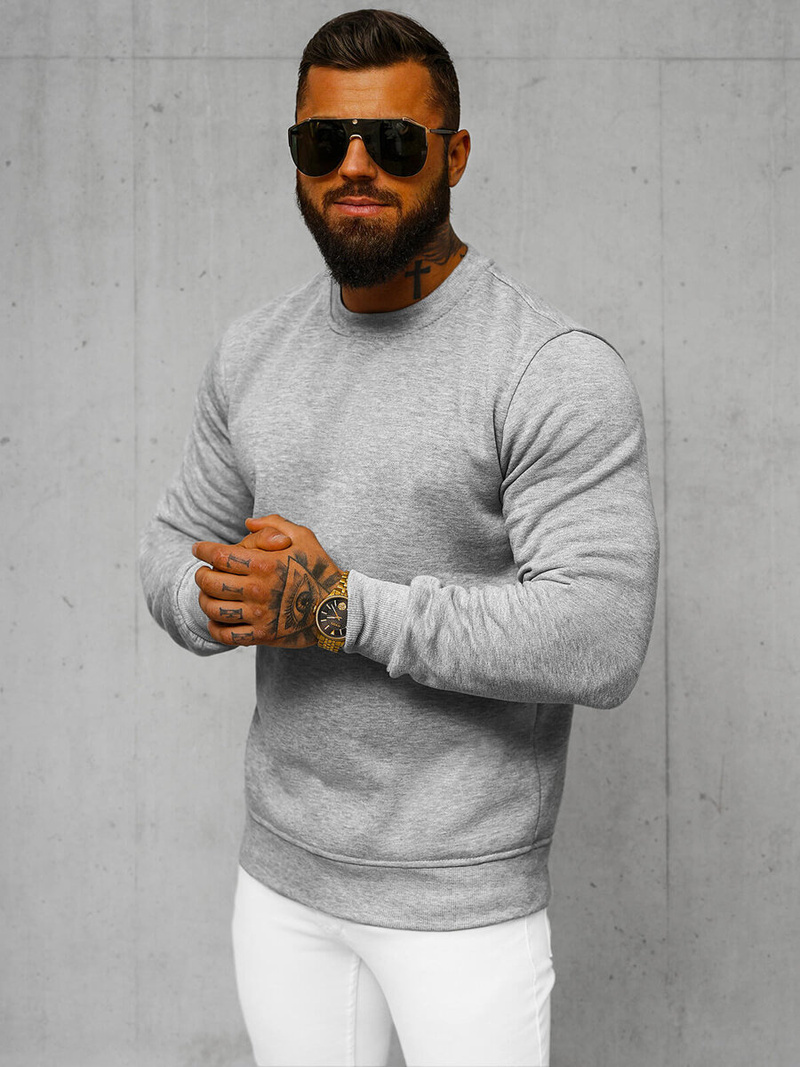 Pánska Mikina Sivá OZONEE JS/2001-10Z