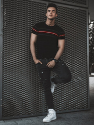 Pánsky sveter Čierny OZONEE L/2296