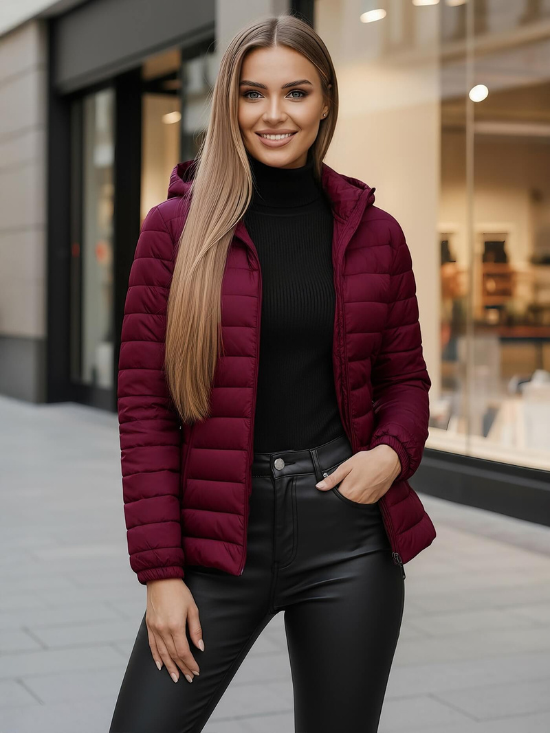 Dámska bunda bordová OZONEE JS/16M9103/01Z