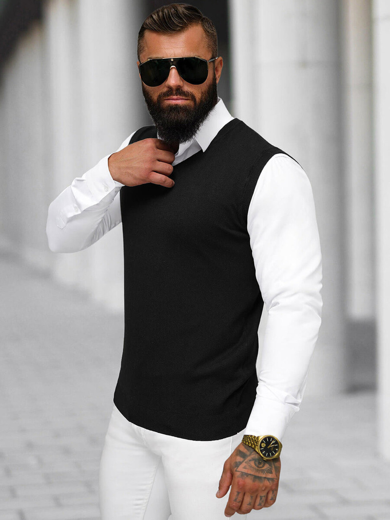 Pánsky Sveter Čierny OZONEE NB/MM6005/4Z