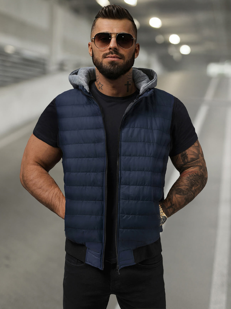 Pánska Vesta Námornícka Modrá OZONEE JS/8M983/215