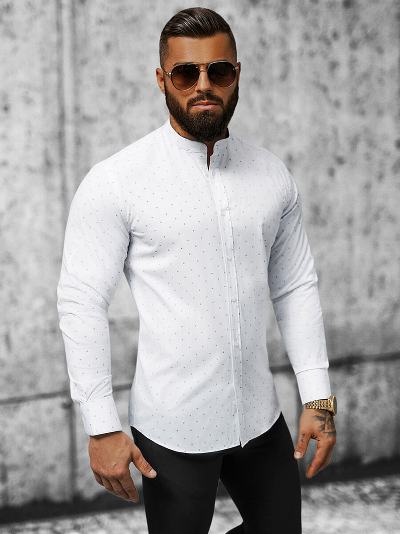 Pánska Košeľa Biela OZONEE O/V21