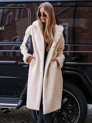 Dámska kožušinová zimná bunda béžová OZONEE JS/11Z8250