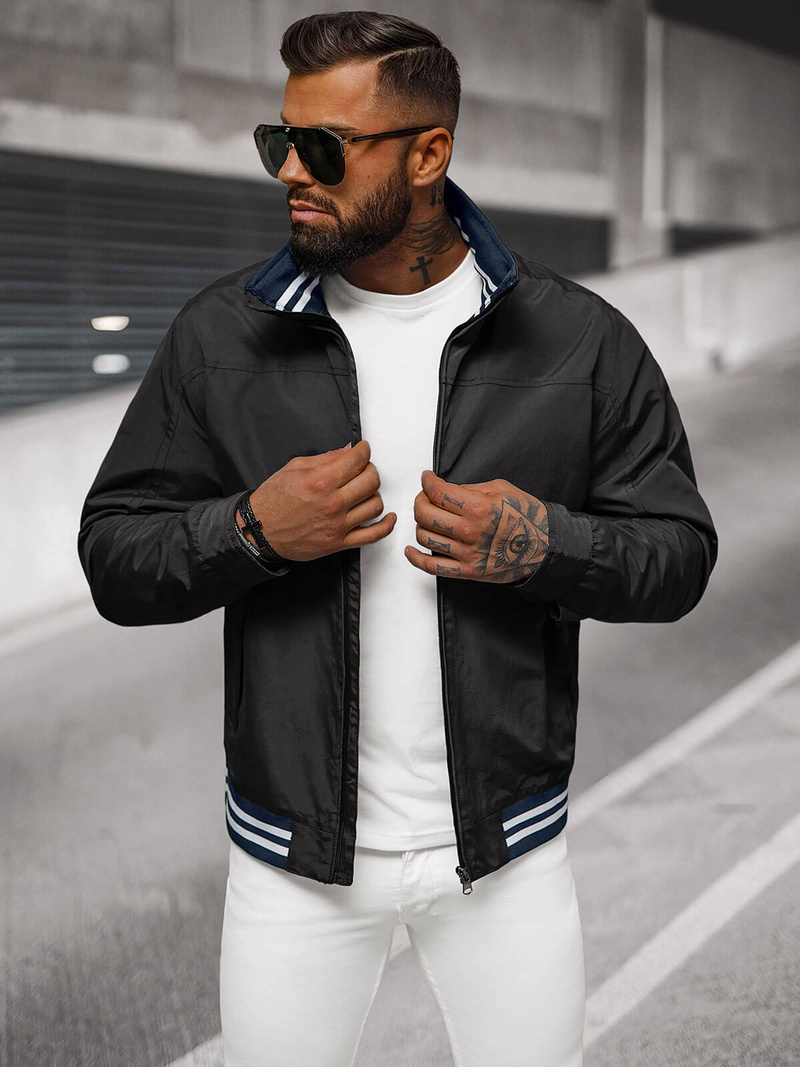 Pánska Bunda Čierna OZONEE JS/5M3101/392Z