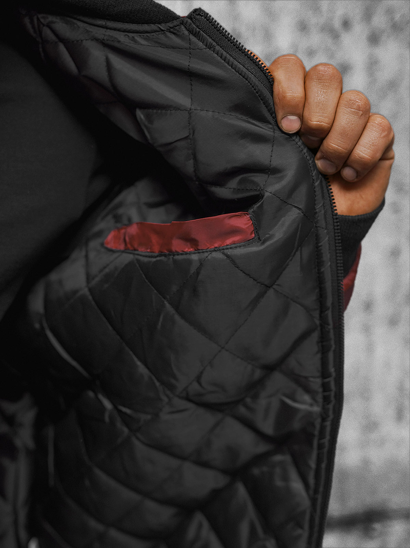 Pánska Bunda Bordová OZONEE JS/AK95Z