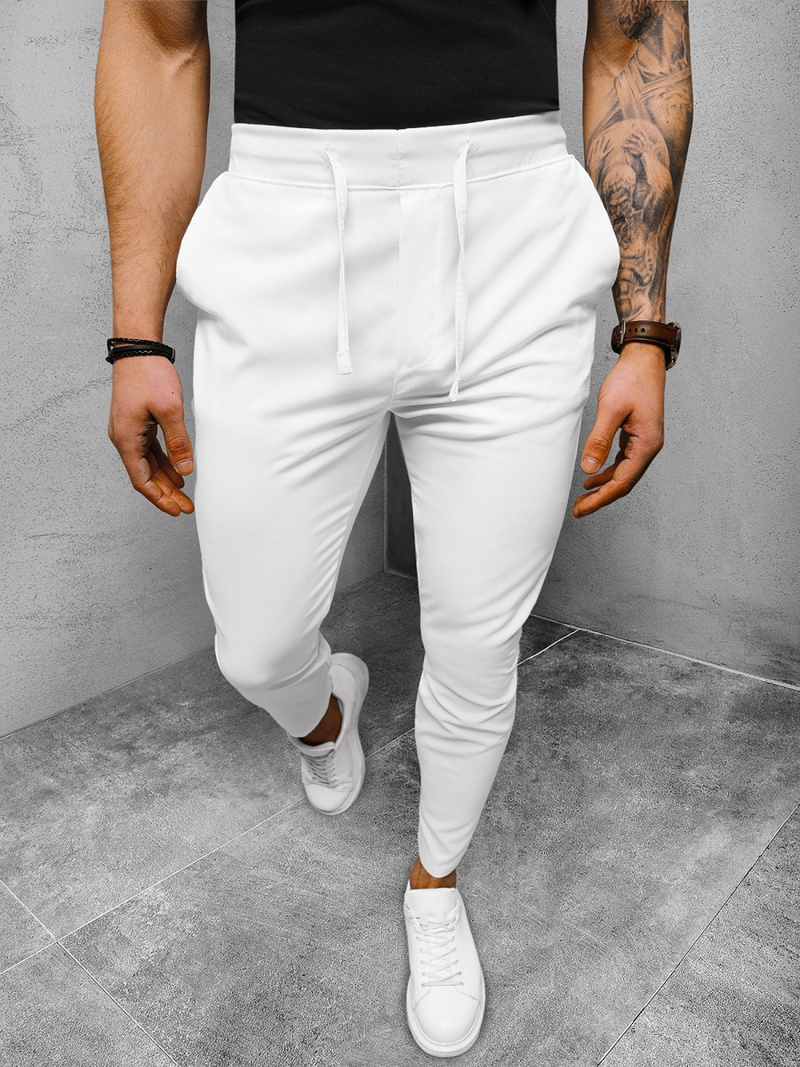 Pánske Chino Nohavice Biele OZONEE DJ/2301/22