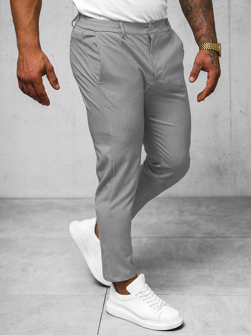 Pánske Chino Nohavice Sivý OZONEE O/1411SP