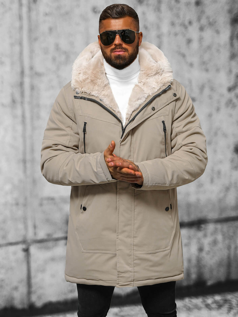 Pánska Zimná Bunda Béžová OZONEE JS/22M315/62