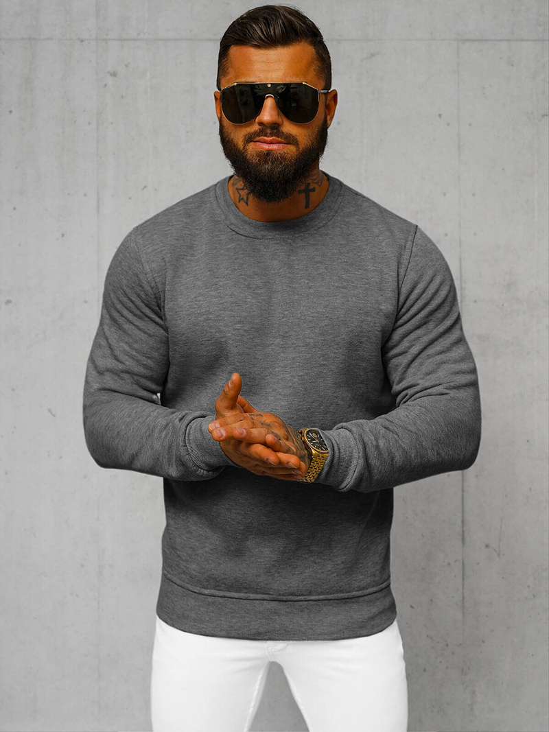 Pánska Mikina Grafitová OZONEE JS/2001-10Z