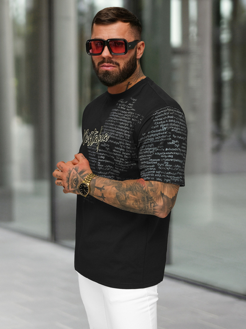 Pánske Tričko Čierne OZONEE O/YN2/631