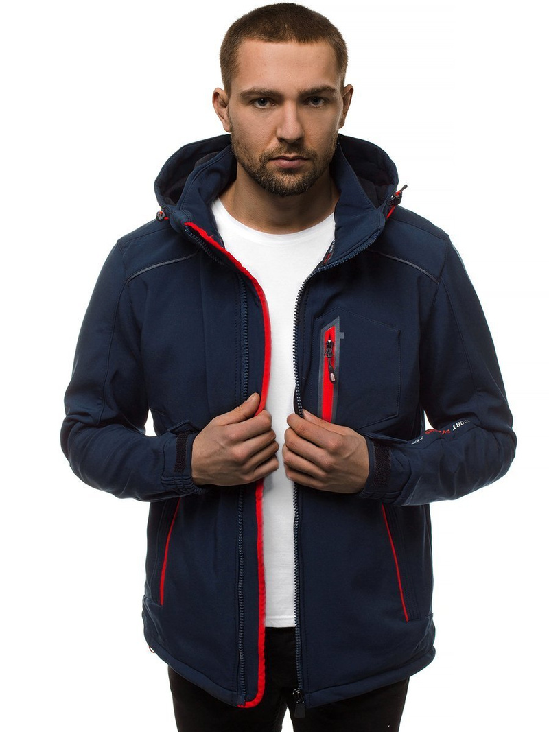Pánska Bunda Softshell Tmavomodro-červená OZONEE GE/12259Z