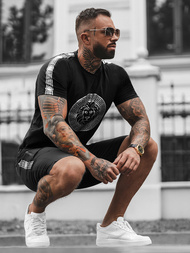 Pánska Tepláková Súprava Čierno-Strieborná OZONEE O/HM788Z