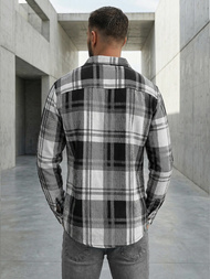 Pánska košeľa čiernobiela OZONEE NB/MC728N/3Z