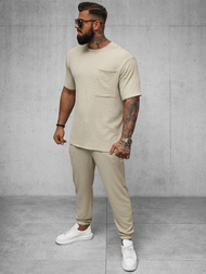 Pánske Tričko Béžová OZONEE O/Y960T