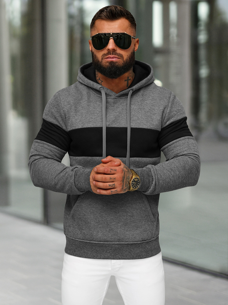 Pánska Mikina Grafitová OZONEE JS/8B1316/5