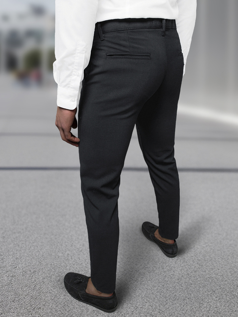 Pánske chino nohavice Čierne OZONEE DJ/5526