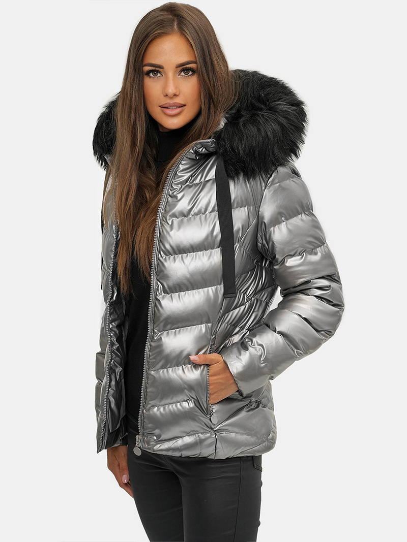 Dámska Bunda Strieborná OZONEE JS/M773/401