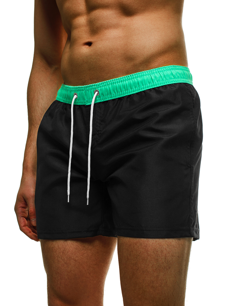 Pánske kúpacie šortky čierno-mentolové OZONEE ST004-7