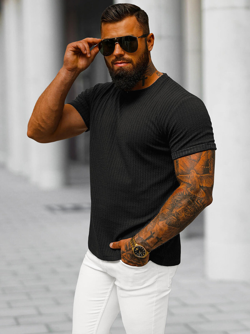 Pánske Tričko Čierne OZONEE O/7766T