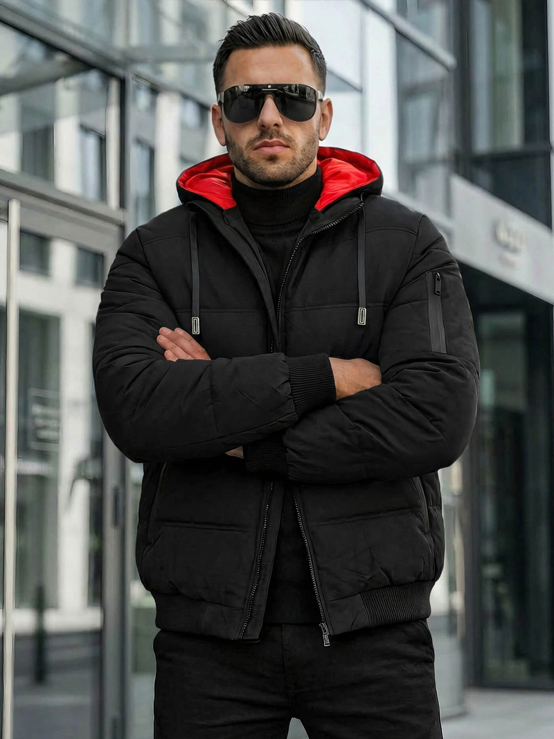 Pánska Bunda Čierna OZONEE JS/31M5003Z