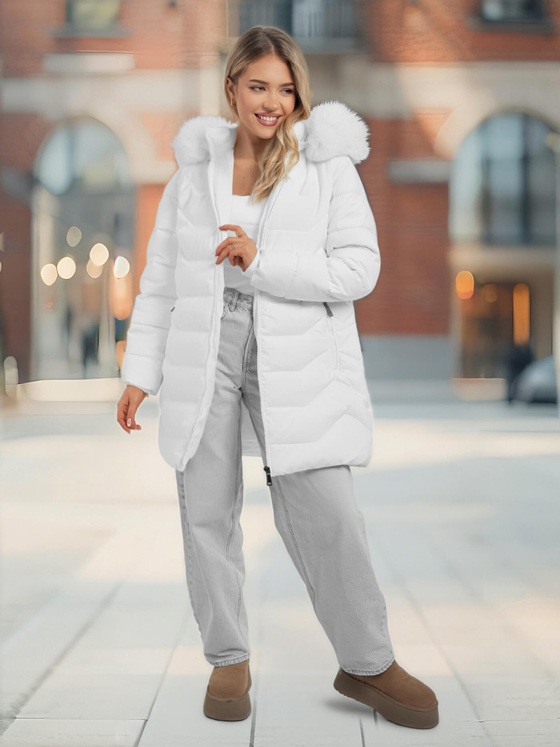 Dámska bunda biela OZONEE JS/16M9121/281Z