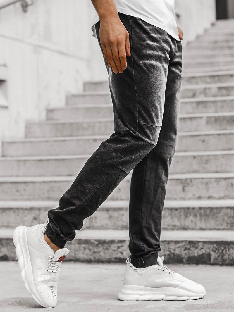 Pánske jogger rifle Čierno-Červené OZONEE JS/KK1101-2