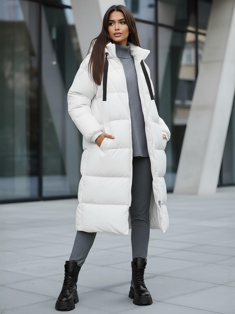 Dámska bunda biela OZONEE JS/5M3163/281Z