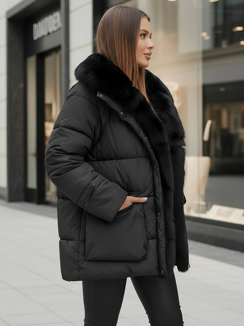 Dámska bunda čierna OZONEE JS/16M9185/392Z