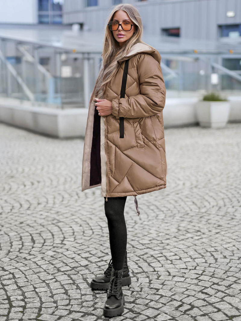 Dámska bunda camelová OZONEE JS/5M3189/84Z