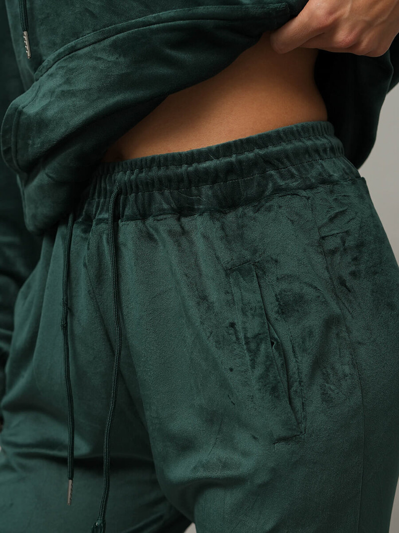 Dámska Velúrová Tepláková Súprava Tmavo-Zelená OZONEE O/8C1175/9Z