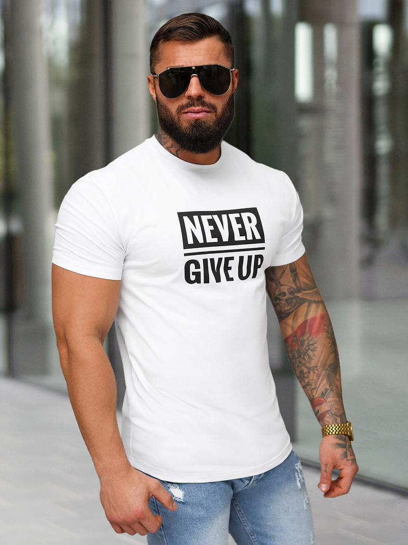 Pánske Tričko Biele OZONEE NB/MT3133