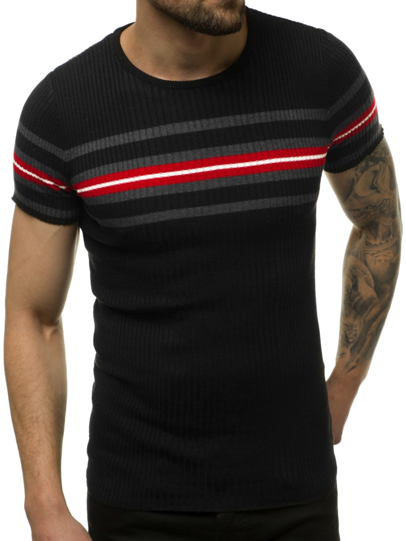 Pánsky sveter Čierny OZONEE L/2296